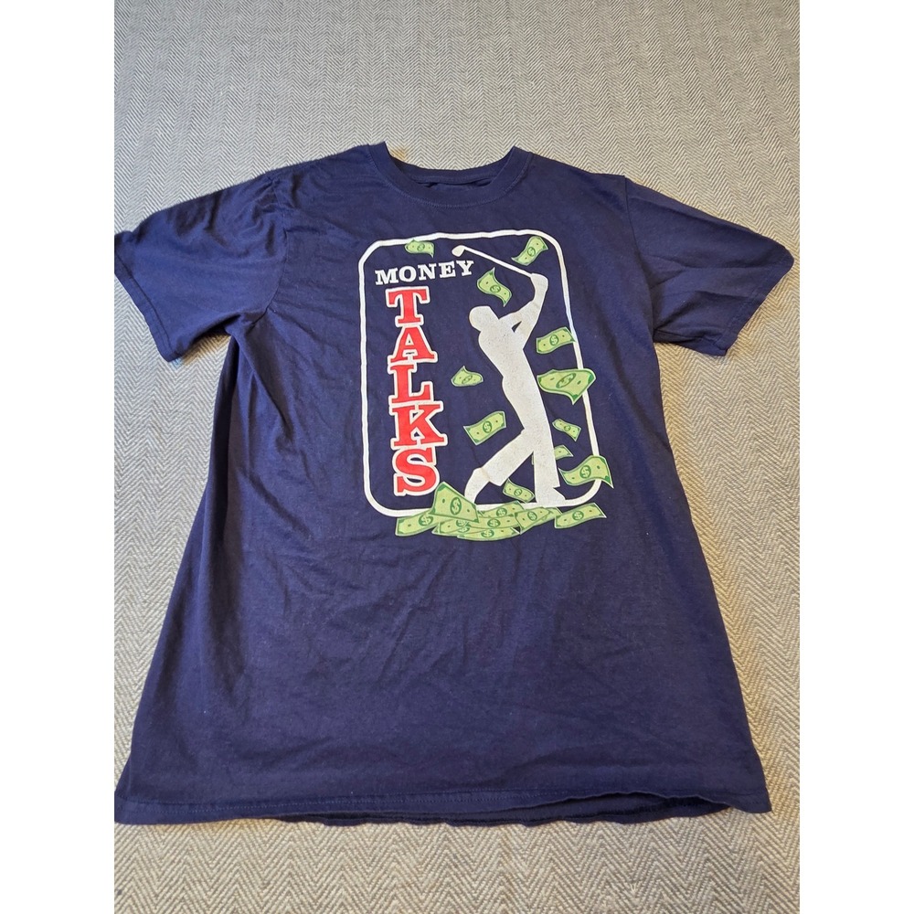 Chive T-Shirt Men's Medium Navy Blue Money Talks Golf Graphic Short Sleeve Tee
